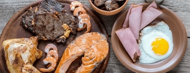 Ducan's diet with a high protein content
